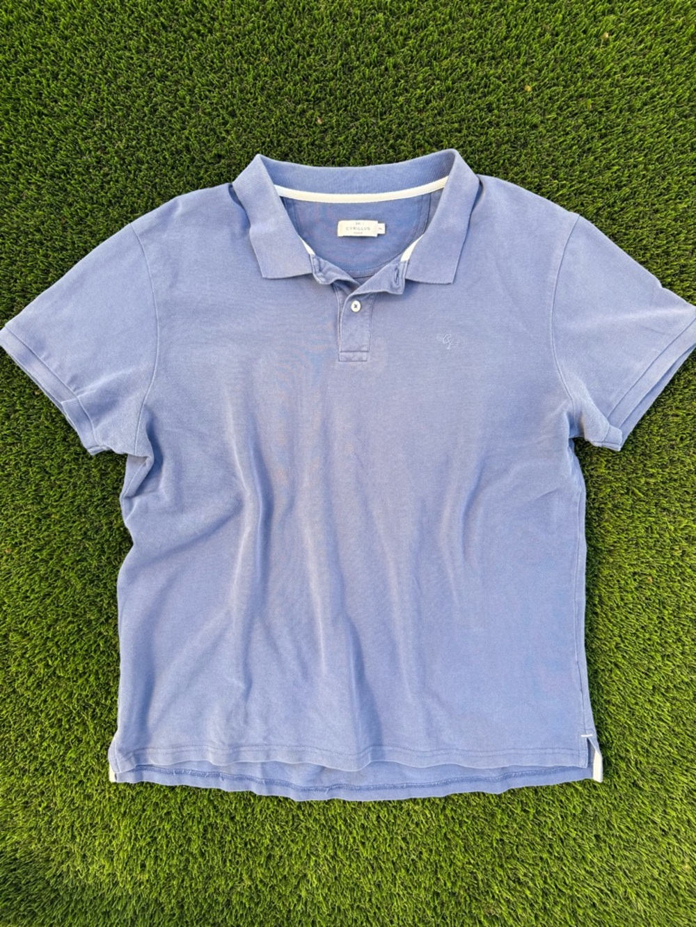 Cyrillus Men's Blue Cotton Polo Shirt